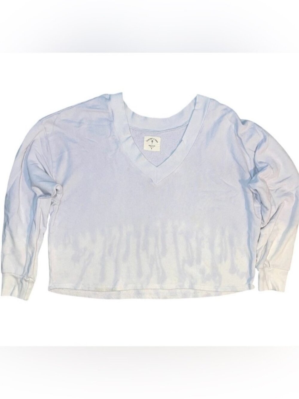 dye  crop top  V-Neck Sweatshirts